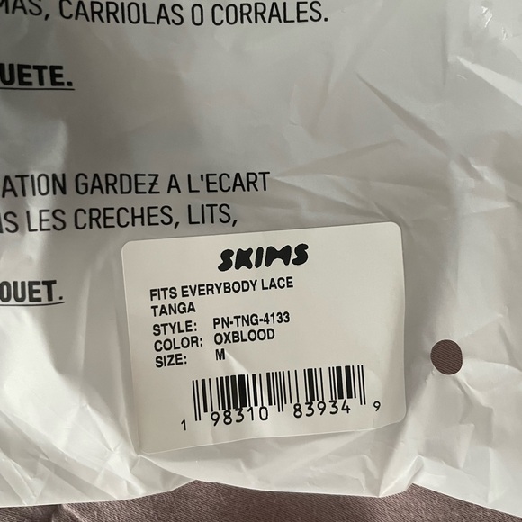 NWT SKIMS Bra and tanga set - 34C & M color brownish/ burgundy - Picture 10 of 11